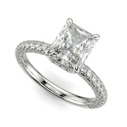 Sonya Radiant Cut Pave Hidden Halo Engagement Ring Setting - Nivetta